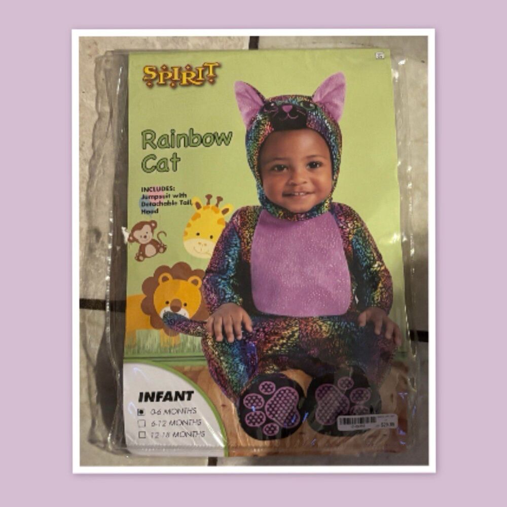 Spirit Halloween Rainbow Cat Infant Costume ~ Size 3-6 Months